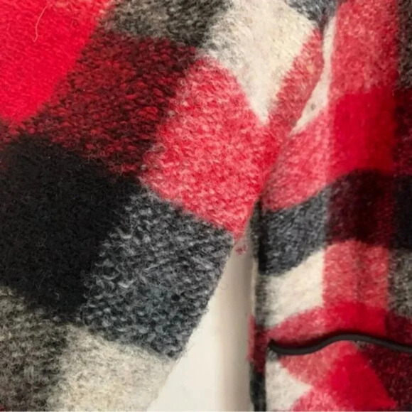 Aritzia Wilfred Free Off Duty Jacket Red Black Wool Blend  L - Picture 12 of 15